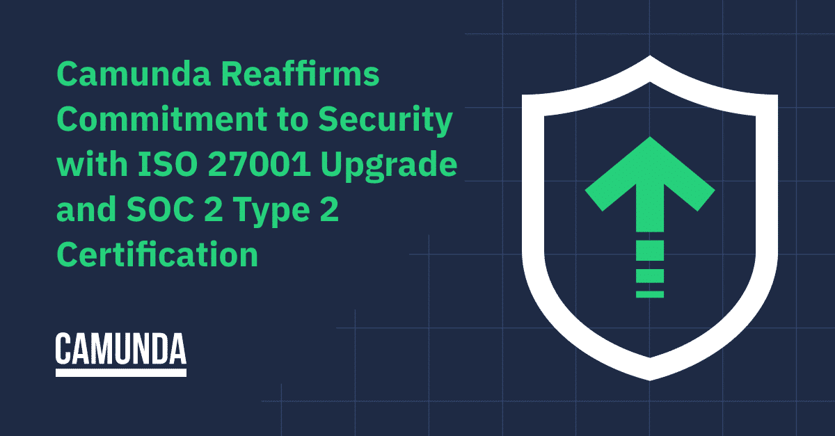 Camunda Reaffirms Commitment to Security with ISO 27001 Upgrade and SOC 2 Type 2 Certification